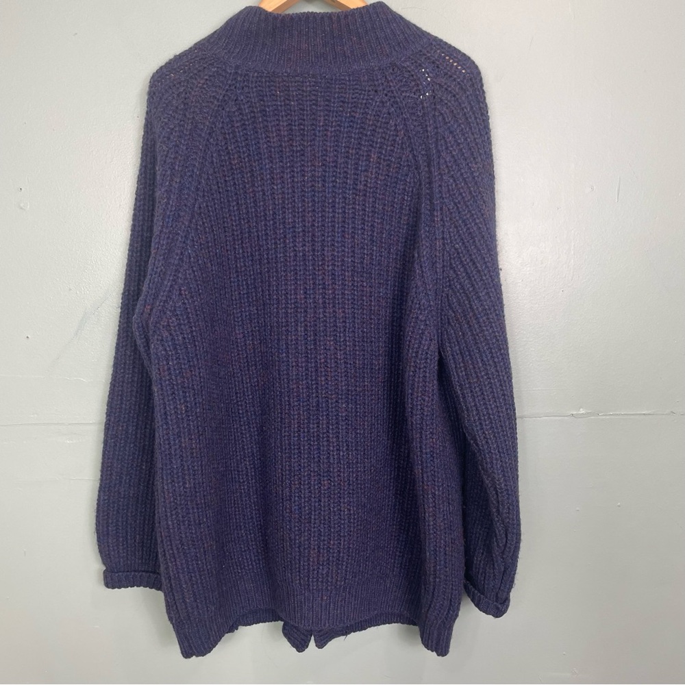 Rosmuc Knitwear Ireland Wool Sweater Cardigan Chunky Knit Button Down Purple - Picture 7 of 9